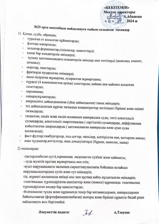 Тыйым салынған тағамдар