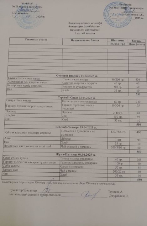 Ас мәзірі 01-04.2025