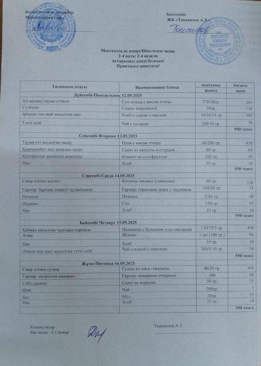 Бір мезгіл ыстық ас