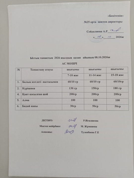 Ас мәзірі