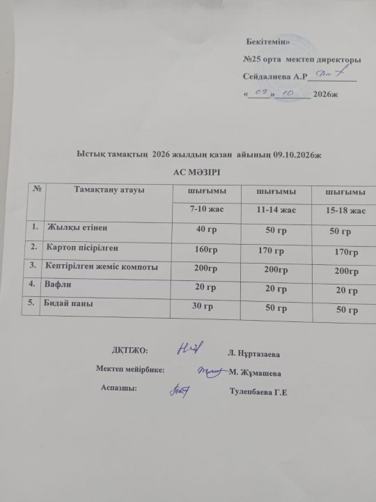 Ас мәзірі